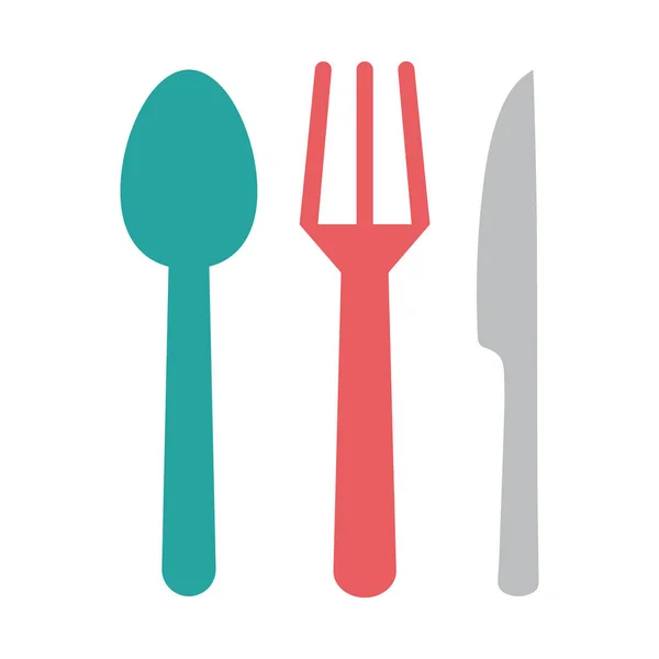 Spoon Knife Dinner Fork Color Background Vector Icon Which Can — Stock Vector