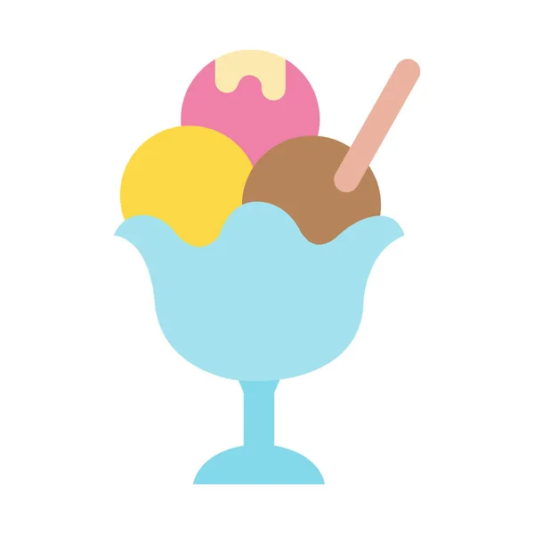 Helado Fresco Disfrutar Partido Color Con Icono Del Vector Fondo — Archivo Imágenes Vectoriales