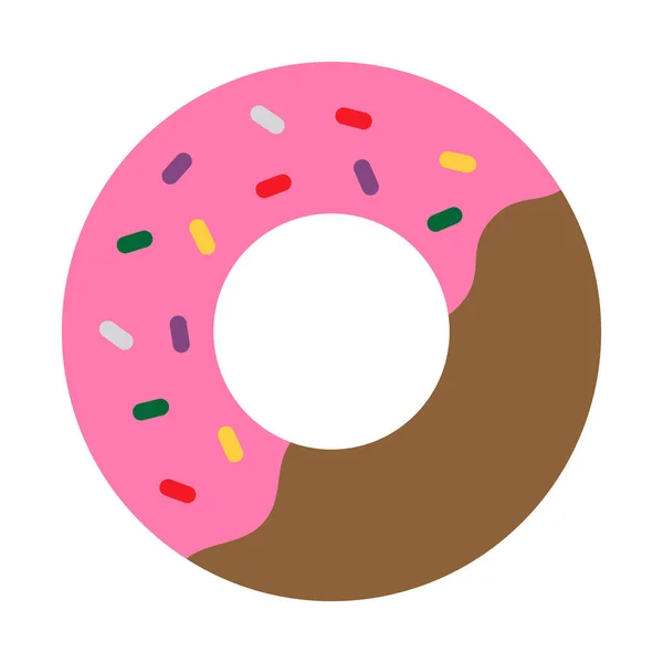 Donuts Dulce Comida Merienda Color Con Icono Del Vector Fondo — Vector de stock