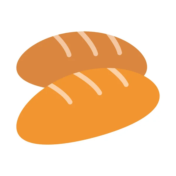 Französisches Brot Baguette Brot Laib Farbe Mit Hintergrundvektorsymbol Das Leicht — Stockvektor