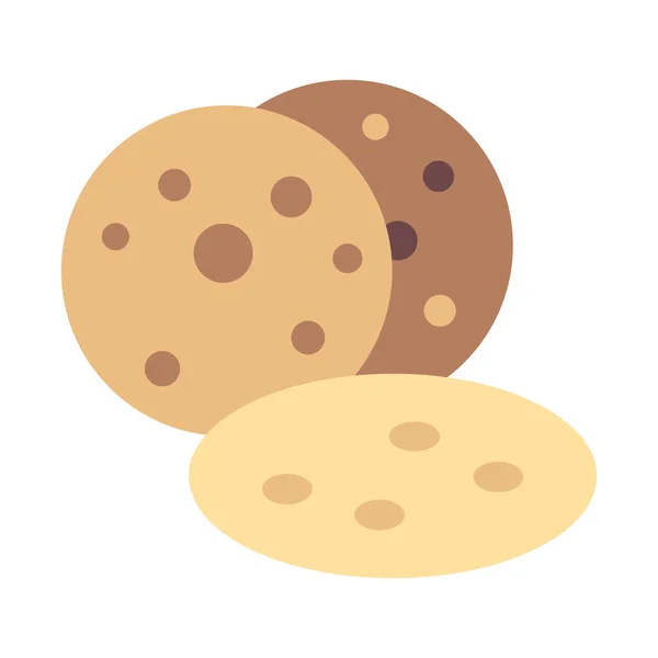 Cookies Biscuits Bonbons Cuisson Couleur Avec Icône Vectorielle Arrière Plan — Image vectorielle