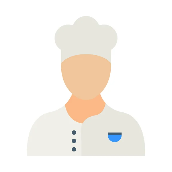 Chef Padeiro Avatar Cozinheiro Cor Com Ícone Vetor Fundo Que — Vetor de Stock