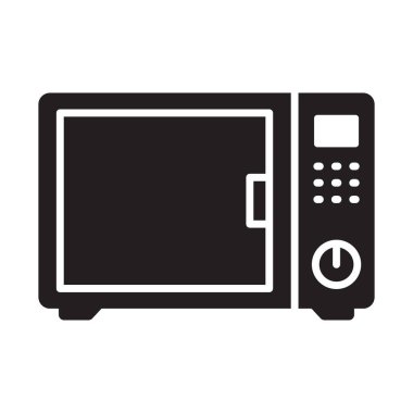 Fırın, elektronik, mikrodalga, mutfak rengi ve arka plan vektör simgesi kolayca değiştirilebilir veya düzenlenebilir