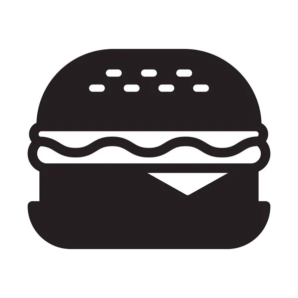 Hambúrguer Comida Fast Food Lanche Cor Com Vetor Fundo Ícone — Vetor de Stock