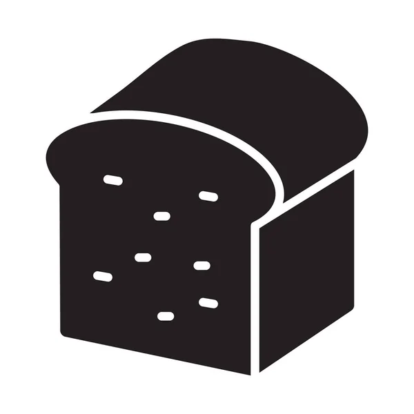 Bröd Skivor Bakning Rostat Bröd Färg Med Bakgrund Vektor Ikon — Stock vektor