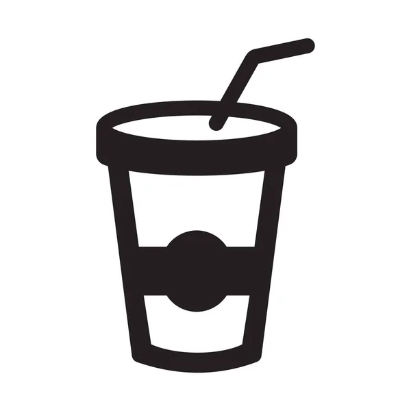 Bebida Refrigerante Coquetel Vidro Cor Com Vetor Fundo Ícone Que — Vetor de Stock