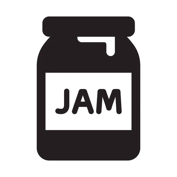 Jam Jar Élelmiszer Bogyók Színes Háttér Vektor Ikon Amely Könnyen — Stock Vector