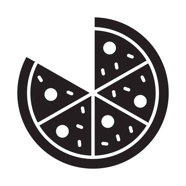 Pizza Fast Food Nezdravé Jídlo Italská Strava Barva Ikonou Vektoru — Stockový vektor
