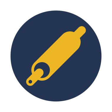 Yuvarlanan iğne, mutfak, hamur, yuvarlanan renk ve arka plan vektör simgesi kolayca değiştirilebilir veya düzenlenebilir