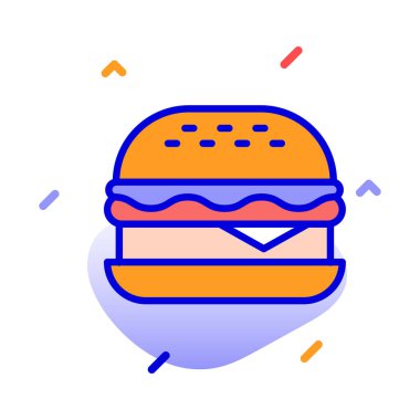 Hamburger, yemek, fast food, abur cubur. Arka plan vektör simgesi ile kolayca düzenlenebilir ya da düzenlenebilir.