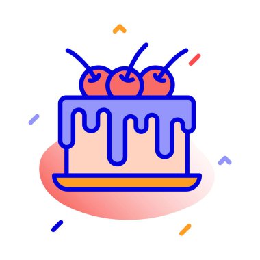 Kek, doğum günü, kutlama, parti Arkaplan vektör simgesi ile kolayca düzenleyebileceğiniz veya değiştirebileceğiniz renk