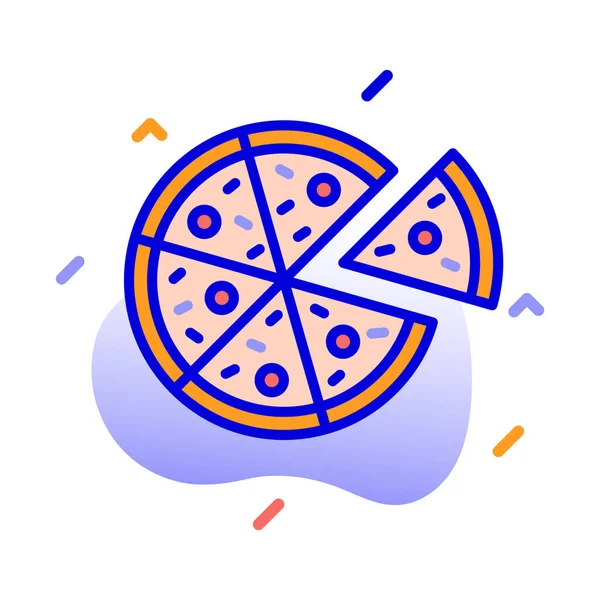 Pizza Party Food Slice Color Background Vector Icon Which Can — Stock Vector