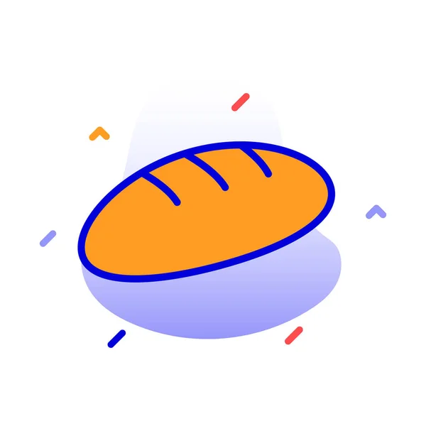 Baguette Bread Loaf Food Color Background Vector Icon 수정하거나 수있는 — 스톡 벡터