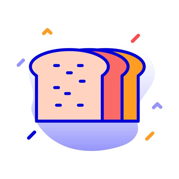 Ekmek Rusk Fırın Arkaplan Vektör Simgesi Ile Rengi Dilimle Kolaylıkla — Stok Vektör