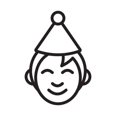 Parti çocuğu, avatar, parti kupası, arka plan vektör simgesi ile renklendirme kolaylıkla düzenlenebilir veya düzenlenebilir