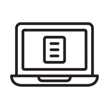 Laptop, belge, sunum, e- posta Arkaplan vektör simgesi ile kolayca düzenleyebilen veya düzenleyebilen Renk