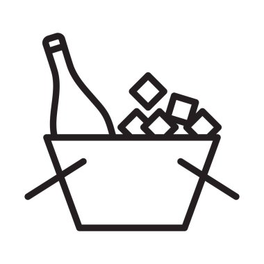 Şişe, buz, kova, içecek, Arkaplan vektör simgesiyle kolayca düzenleyebilen veya düzenleyebilen Renk