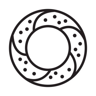 Simit, yemek, simit, arka plan vektör simgesi ile Renk fırını Kolayca düzenleyebilen veya düzenleyebilen