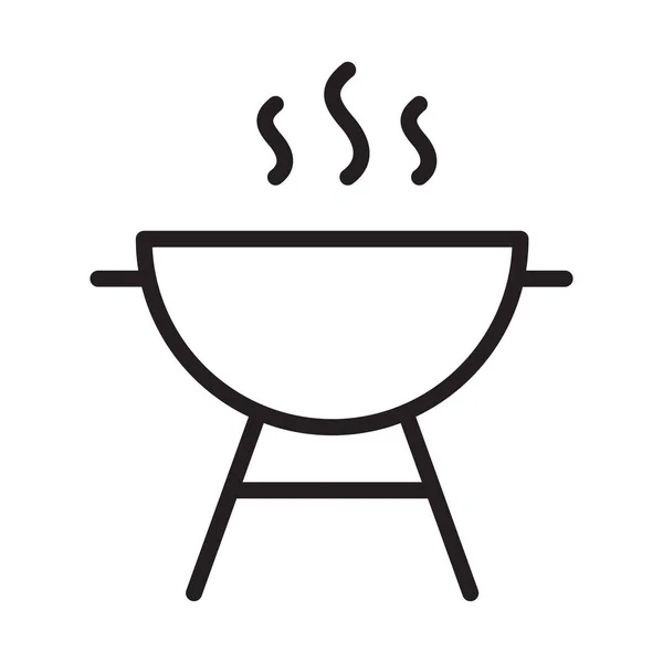 Barbeque Bbq Grill Warna Daging Dengan Ikon Vektor Latar Belakang - Stok Vektor