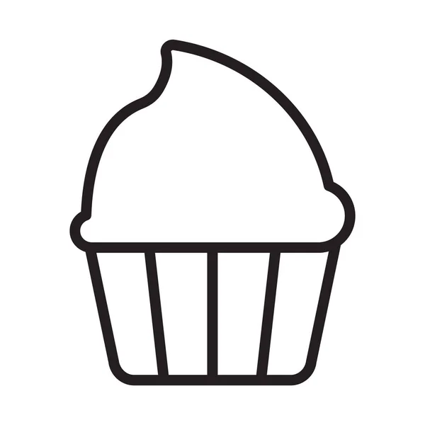 Pâtisserie Cupcake Gâteau Muffin Couleur Avec Icône Vectorielle Arrière Plan — Image vectorielle