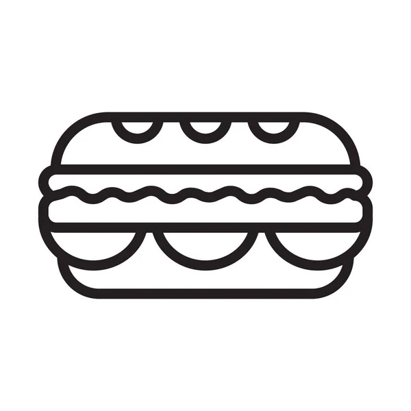 Sandwich Comida Almuerzo Comida Rápida Color Con Icono Del Vector — Vector de stock