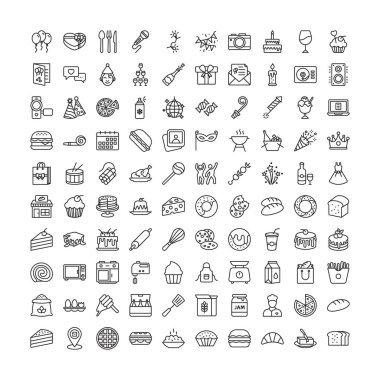 Parti ve Kutlama İzole Vektör simgeleri herhangi bir şekil ve stilde kolayca değiştirilebilir veya düzenlenebilir