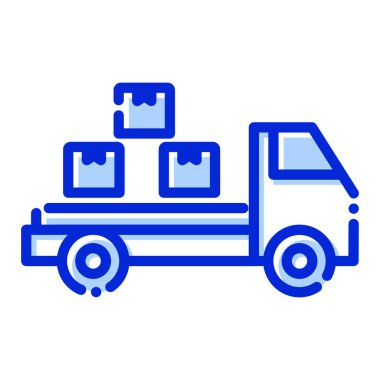 Kargo, kutular, ulaşım, tamamen düzenlenebilir vektör simgesi