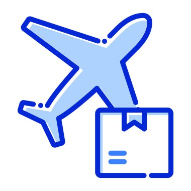 Hava yükü, uçak, nakliye, tamamen düzenlenebilir vektör simgesi