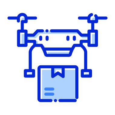 Drone lojistik, helikopter, lojistik, tamamen düzenlenebilir vektör simgesi gönderimi