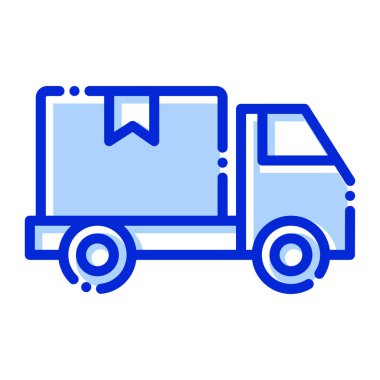 Kargo, teslimat kamyonu, nakliye, lojistik tamamen düzenlenebilir vektör simgesi