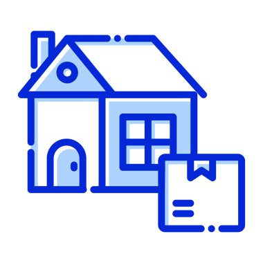 Ev teslimatı, ev, nakliye, tamamen düzenlenebilir vektör simgesi