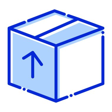 Lojistik, kutu, paket, tamamen düzenlenebilir vektör simgesini geri getir