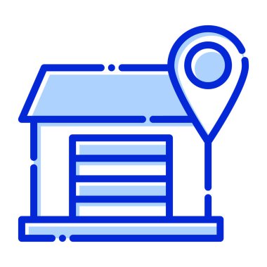 Yer, depolama, konum, tamamen düzenlenebilir vektör simgesini sakla