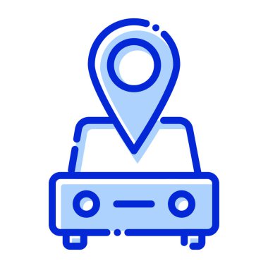 Araba konumu, harita, araba, konum tamamen düzenlenebilir vektör simgesi