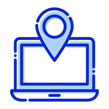 GPS dizüstü bilgisayarı, GPS, dizüstü bilgisayar, konumu tamamen düzenlenebilir vektör simgesi
