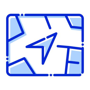 Navigasyon, harita, GPS, tamamen düzenlenebilir vektör simgesi