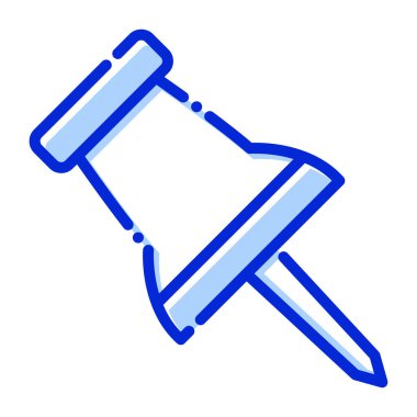 Başparmak iğnesi, iğne, raptiye, yapıştırıcı iğnesi tam olarak düzenlenebilir vektör simgesi