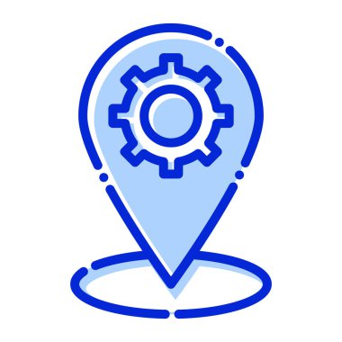 Konum yönetimi, GPS yönetimi, konum işaretleyici, konum ayarları tamamen düzenlenebilir vektör simgesi