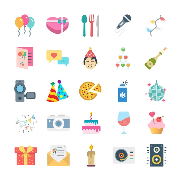 Party Celebration Isolated Vector Icons Can Easily Modified Edit Any — Stock Vector