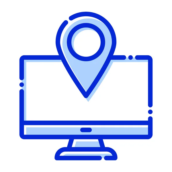 Navegação Online Mapa Navegação Localização Ícone Vetorial Totalmente Editável — Vetor de Stock
