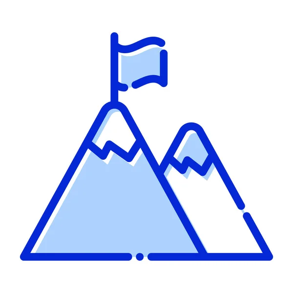 Pas Zone Signal Drapeau Emplacement Montagnes Icône Vectorielle Entièrement Modifiable — Image vectorielle