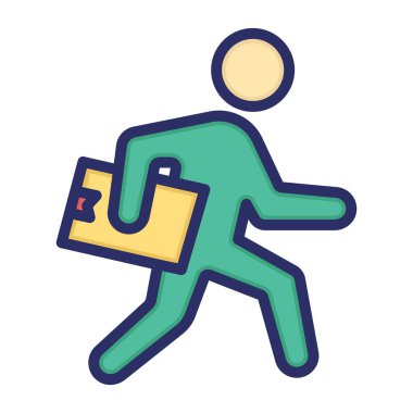 Teslimatçı çocuk, teslimat, kurye, çocuk tamamen düzenlenebilir vektör simgesi