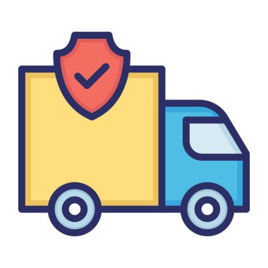 Teslimat koruması, kalkan, kargo, tamamen düzenlenebilir vektör simgesi