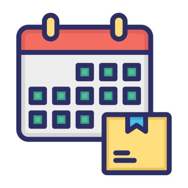 Zamanlanmış dağıtım, olay, zaman, takvim tam olarak düzenlenebilir vektör simgesi