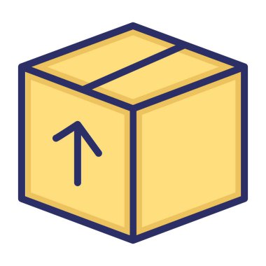 Lojistik, kutu, paket, tamamen düzenlenebilir vektör simgesini geri getir