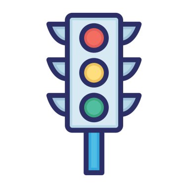 Yol sinyalleri, sinyal, trafik, tamamen düzenlenebilir vektör simgesi