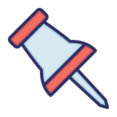 Başparmak iğnesi, iğne, raptiye, yapıştırıcı iğnesi tam olarak düzenlenebilir vektör simgesi