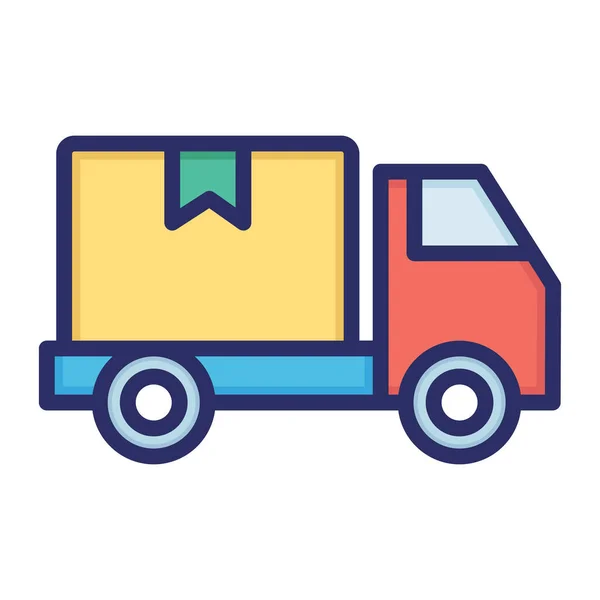 Cargo Delivery Truck Shipping Logistics Fully Editable Vector Icon — Stock Vector