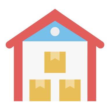 Depo, Depo, Stok, fabrika tamamen düzenlenebilir vektör simgesi