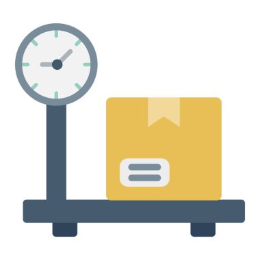 Ağırlık ölçeği, ağırlık makinesi, lojistik, kutucuk tamamen düzenlenebilir vektör simgesi